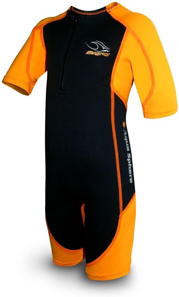 Aquasphere Stingray Long Sleeve Unisex Kids Wetsuit - 100% UV Protection, Long Lasting Quality Neoprene, Washer Dryer Safe, Warm Comfortable Fit for Diving Swimming Surfing - Boys & Girls