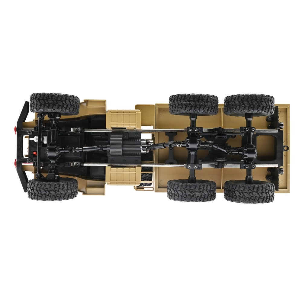 RC Truck RTR 6WD Militär LKW WPL B-16 1:162.4GHz Off-Road Crawler Car Buggy Lastwagen Ferngesteuertes Militärfahrzeug (Khaki)