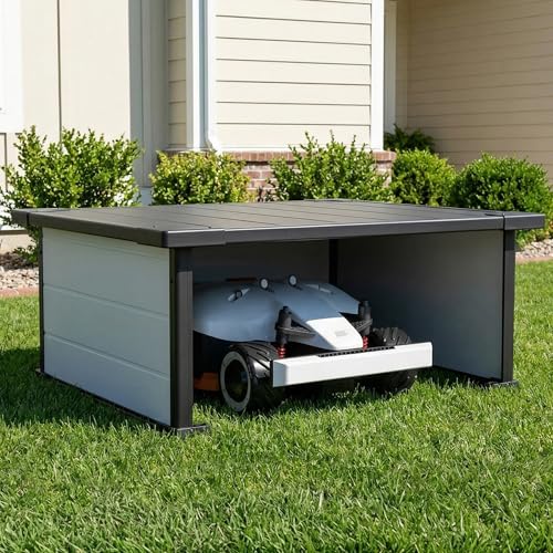 GDLF Robot Lawn Mower Garage Weatherproof Shelter for Robotic Mower Charging Station Durable PP Panel for Outdoor Use