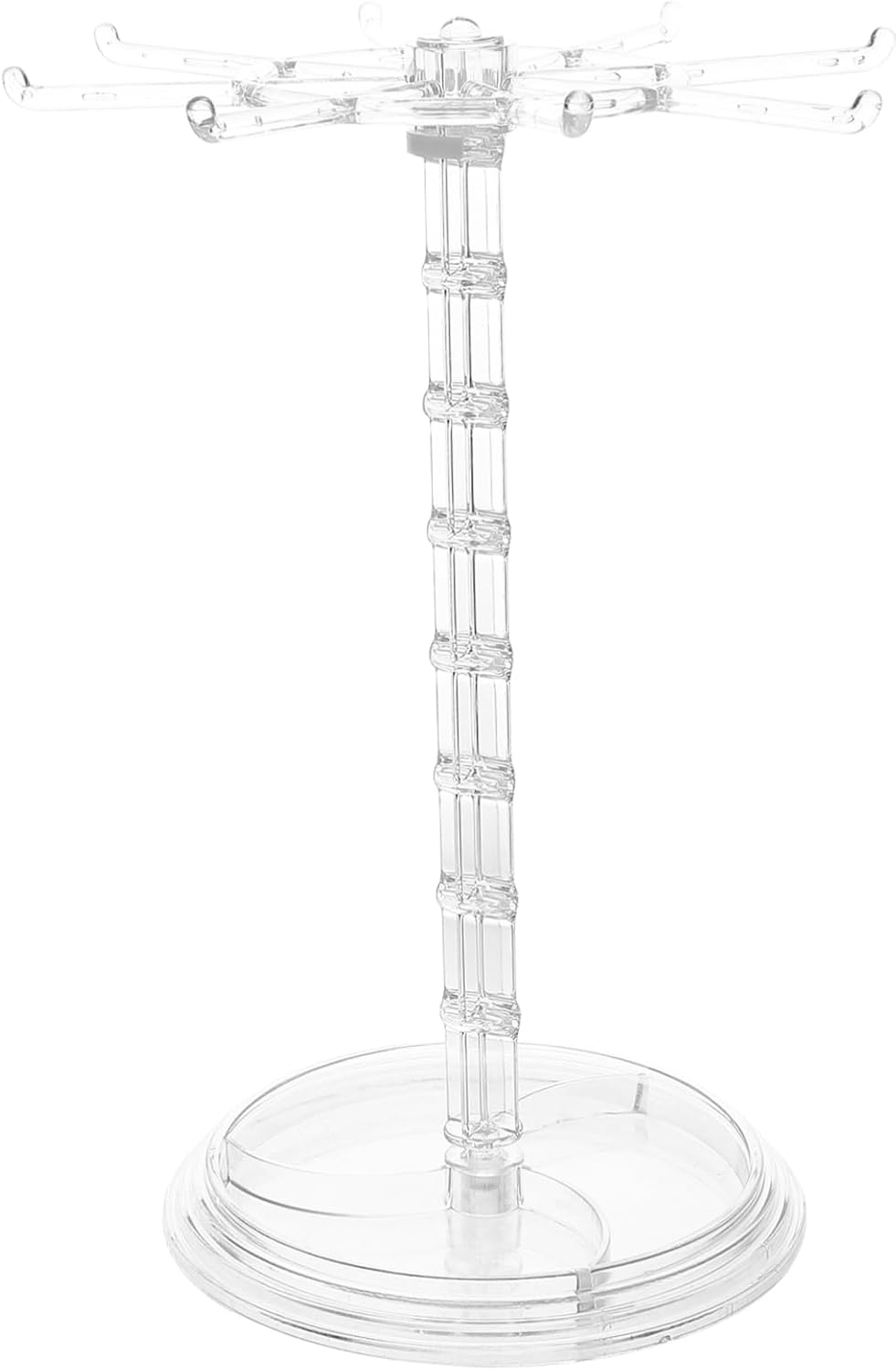 Rotating Jewelry Holder Stand Hooks for Necklaces Bracelets Keychains and Earrings Plastic Organizer for Tidy Workspace and Easy Access
