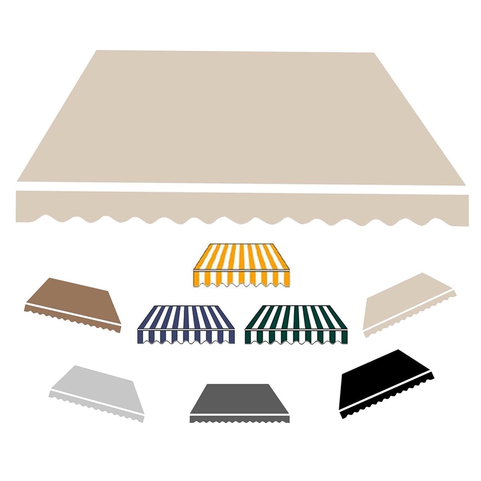 Telo di Ricambio per Tende da Sole, Tessuto di ricambi, Senza Telaio, Impermeabile e Resistente al Sole, per Balcone, Patio, Esterno, Giardino, Terrazzo,002,200x150cm