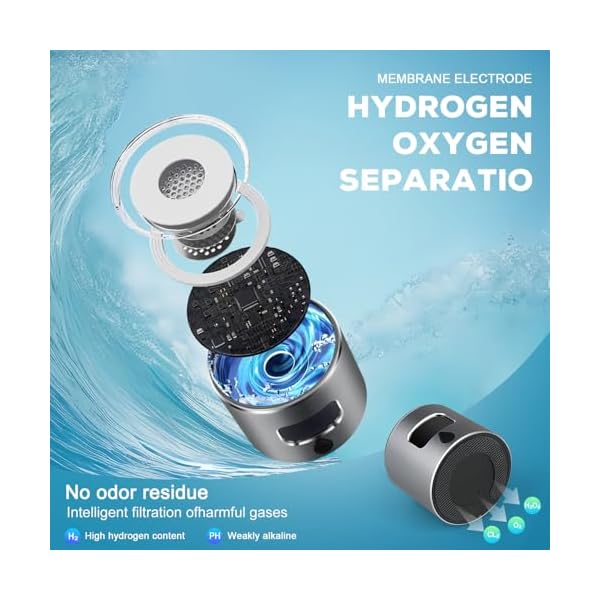 Hydrogen Water Bottle, Healthy Hydrogen Water Generator with Latest SPE PEM Technology, Hydrogen Water Ionizer Machine,Separates Hydrogen and Oxygen, Gift for Home,Travel, Sports (Grey, 9.05*Φ2.63in) - Image 6