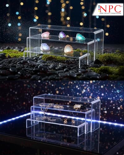 Image of Acrylic Display Riser 5MM Stand|Multipurpose display stand for watch, toy, cupcake, Great For High-Heeled Shoes, Perfect For Home or Counter Top Display, etc for Shop | 3 Pack (Display Riser)
