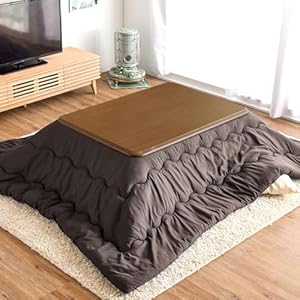 タンスのゲン こたつ 2点セット 洗える 【こたつ本体+掛布団】 幅120×80cm 長方形 継ぎ脚 UV塗装 本体:ブラウン+布団:ダークブラウン 21800040(92958)