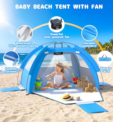 Dsquu Baby Beach Tent with Cooling Fan
