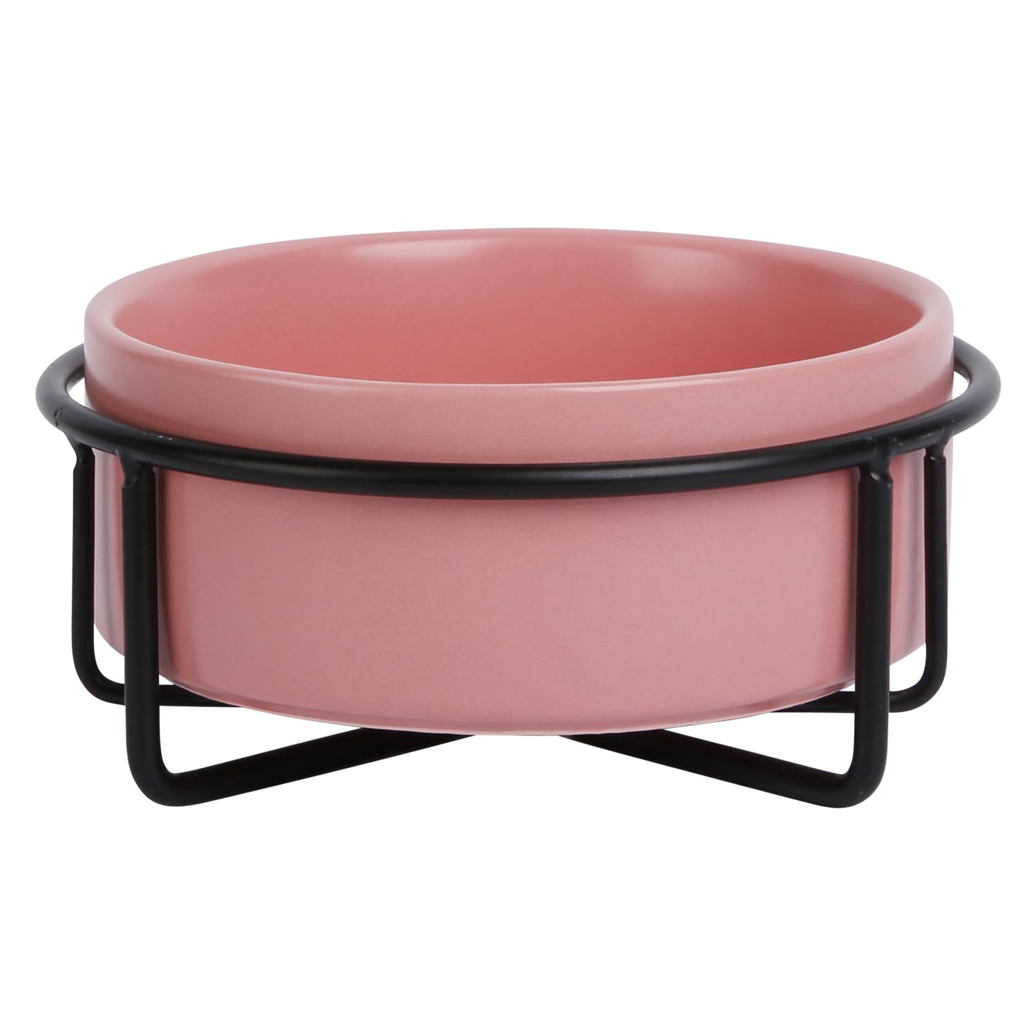 Jack and Vanilla, Bon Appetit Ceramic Bowl with Non-Slip Metal Stand, Elegant Design, 850 ml Capacity, Easy to Clean, Eco-Friendly, Pink