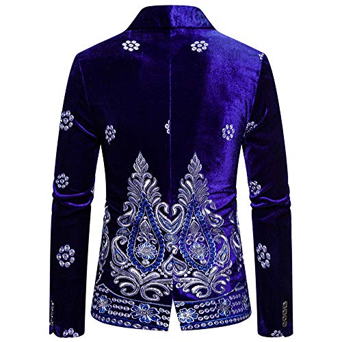 FAXIKIO Men's Luxury Dress Suit Velvet Embroidered Blazer Jacket Floral Suit Slim Fit Stylish Party Coats3