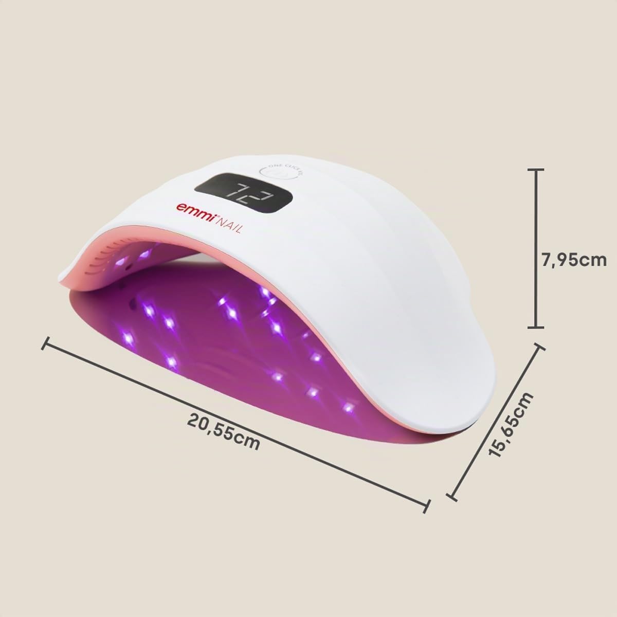 Emmi Nail Shellac Nagelpflege Set mit UV/LED Lichthärtungsgerät, Base & Top Coat, 2 Farben, Komplett-Set - Starter Set UV Nagellack mit LED Lampe Seashell (Seashell)