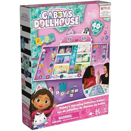 Spin Master Games, Gabby’s Dollhouse, Charming Collection Board Game for Kids & Family, 2-4 Players, for Ages 4 & Up