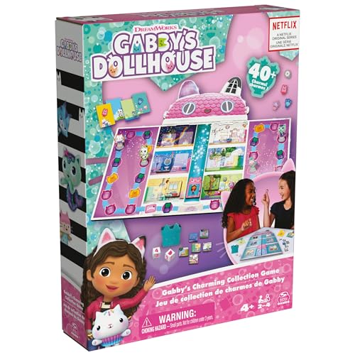 Spin Master Games, Gabby’s Dollhouse, Charming Collection Board Game for Kids & Family, 2-4 Players, for Ages 4 & Up