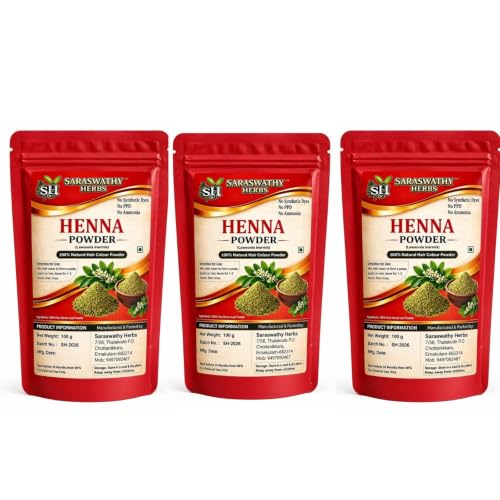 Image of Natural Henna for Hair | Lawsonia Inermis Leaf | Herbal Hair Color for Brown & Red Tones | No Ammonia Chemical Free Hair Dye - 100g(Pack of 3)