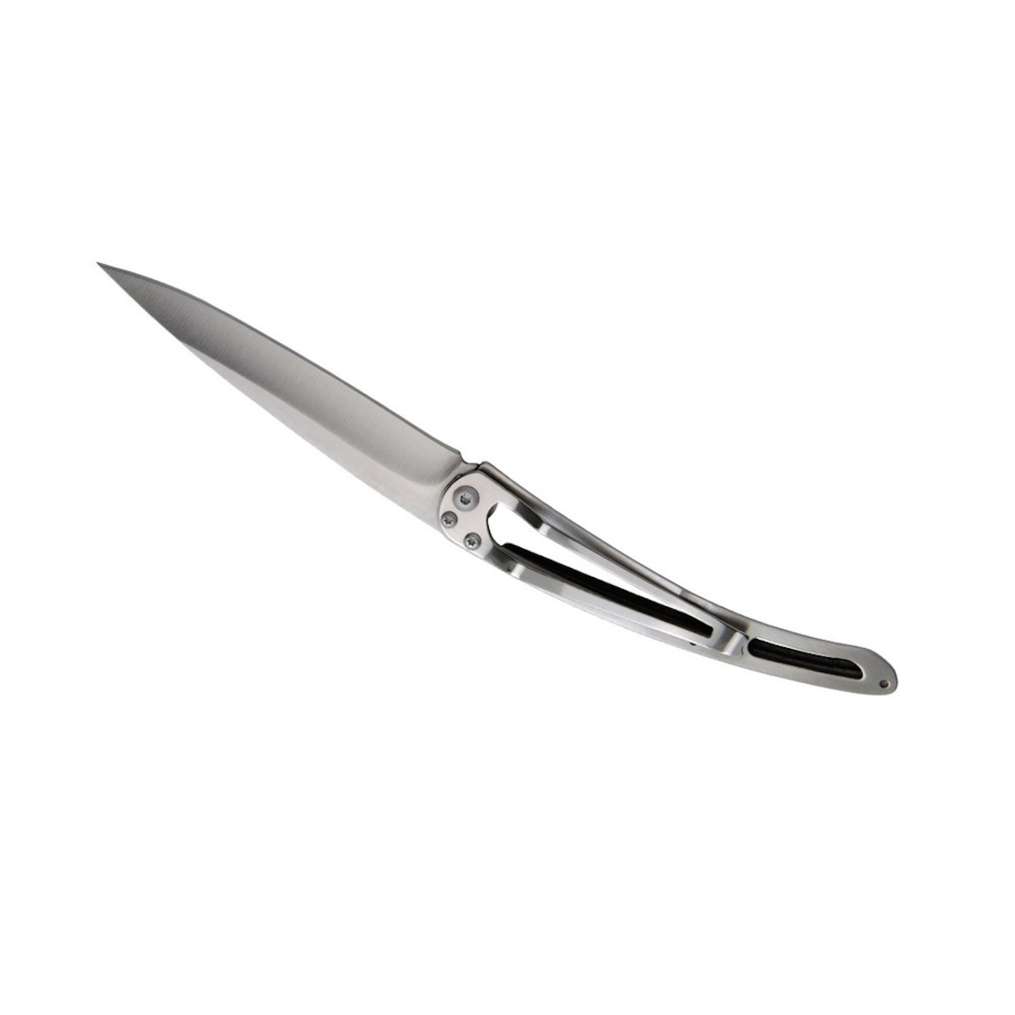 Deejo - Couteau de Poche Pliant 37g - Manche en Ébène, Lame en Acier Inoxydable 8,4 cm - Motif Café Racer - Couteau de Table, Randonnée, Camping, Bivouac