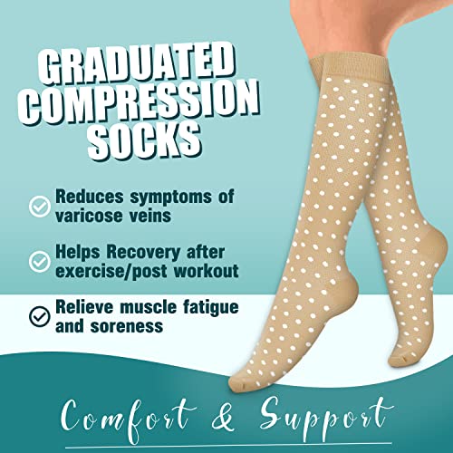 Image of Laite Hebe 4 Pairs-Compression Socks for Women&Men Circulation-Best Support for Nurses,Running,Athletic
