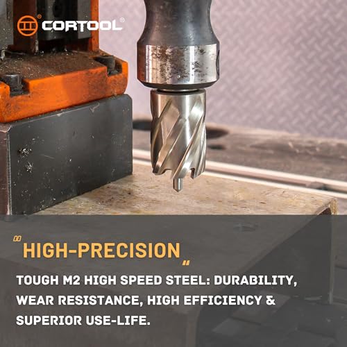 Cortador anular HSS M2 profesional de 1" y vástago Weldon de dos planos 2