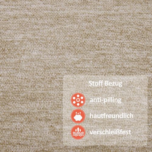 M MCombo Elektrisch Relaxsessel Massagesessel Fernsehsessel Liegefunktion Vibration Heizung 7061 neues Modell (Beige-Stoff) – Bild 8