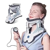 Cervical Traction Device, Air Pump with 3 Power Traction, Built-in 8 Airbag, Neck Stretcher for Decompression and Tension Relief