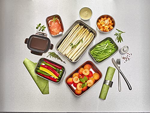 LocknLock Stainless Steel Storage Jar with Lid, 500 ml, 155 × 120 × 58 mm, BPA-Free, Dishwasher Safe, Freezer Safe up to -20 °C, Stainless Steel Storage Box with Lid - Image 8