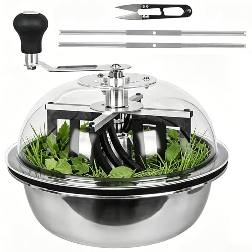 Image of 13 Inch Manual Bud Leaf Bowl Trimmer with Sharp Stainless Steel Blades, Clear Visibility Dome, Non-Slip Silicone Base, Hydroponic Leaf Cutter Machine for Buds, Flowers, Hydroponics Plants