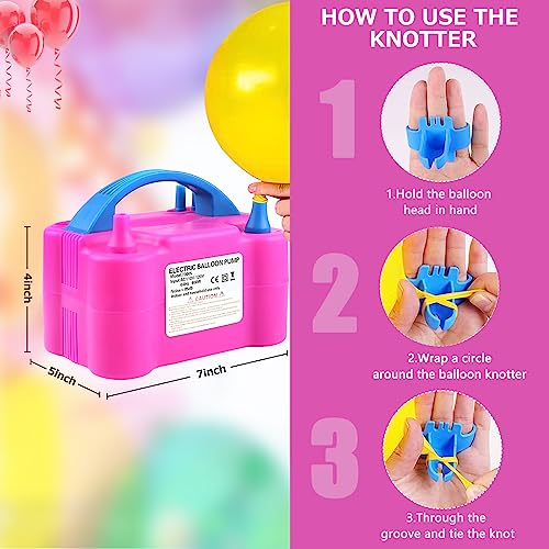 Balloon Pump Electric,110V 600W Balloon Blower Inflator Dual Nozzle Air Pump Balloons Inflator for Decoration, Party, Sport,Gifts:2 Balloon Tying Tools - Image 5