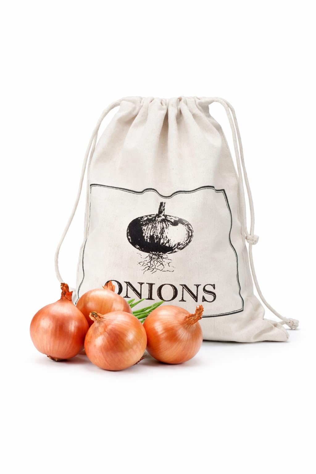 Winsome Beige Potato Onion Storage Bags | Vegetable & Food Storage Canvas Bags With Drawstring Closure | Potato Bags & Onion Bags For Easy Storage (Onion Storage Bag)