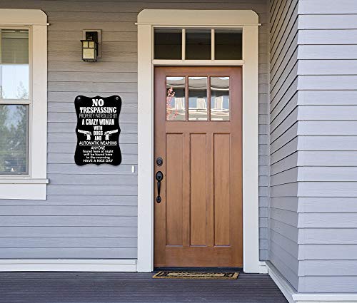 Waahome Funny No Trespassing Signs Private Property Sign, 7.8''X11.8'' Safety & Privacy Warning Sign #TOP2