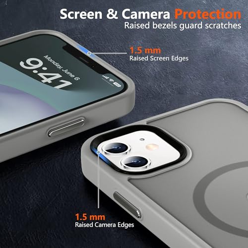 Image of MOCCA Strong Magnetic for iPhone 12 Case /iPhone 12 Pro Case, [Compatible with Magsafe][Mil-Grade Drop Protection] Slim Shockproof Translucent Protective Phone Case for iPhone 12 /12 Pro, Titanium Gray | Fits iPhone 12 /12 Pro | 10ft Drop | Compatible with MagSafe | Anti-Slip Matte | Raised Camera & Screen Lip | Ultra-Slim