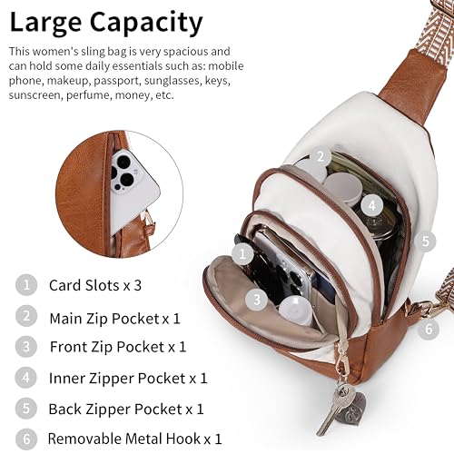 Image of BIAVOI Crossbody Bags for Women Anti Theft Small Sling Handbag with Zipper Lock Vegan Leather RFID Blocking Chest Pure