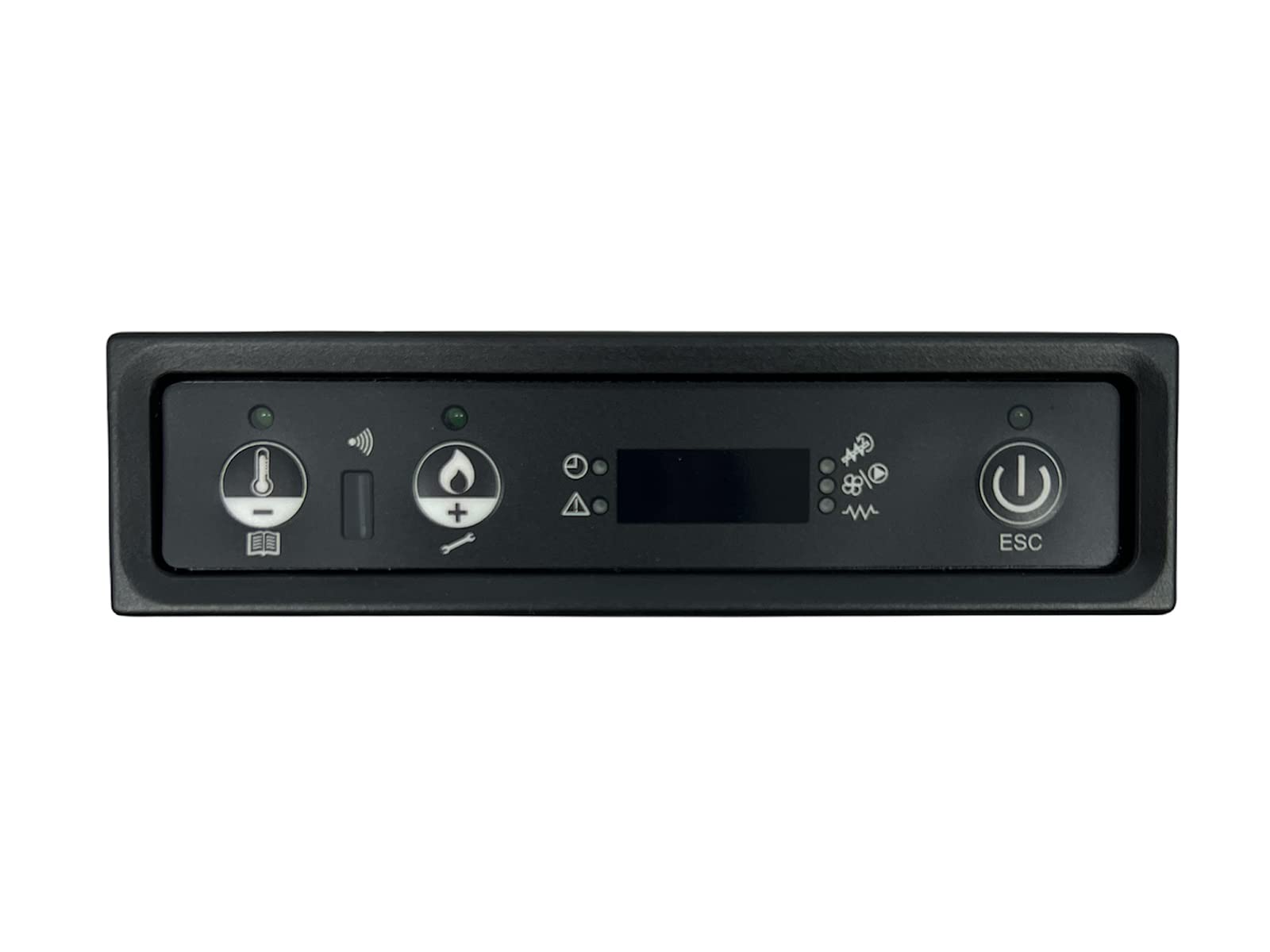 ERICAMBI, Tastiera Display LED PN005_A01 Micronova, Schede di Controllo N 100 per Stufe a Pellet, ad Incasso Orizzontale, 3 Tasti Fisici, Dimensioni: 140x37x25 mm
