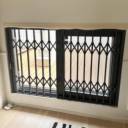 Minglez Rejas para Ventanas Exteriores Rejas de Ventana Practicables, Rejilla Antirrobo, Red Corrediza Plegable para Ventanas y Puertas, Barras de Seguridad para Ventanas(50x203cm/20x80in)