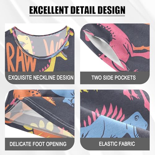 senya Short Sleeve Pajamas Sets Summer Cotton Sleepwear Pink Blue Dinosaur4