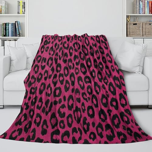 Couverture compacte léopard plaid microfibre chaud jeté de canapé 150x200cm