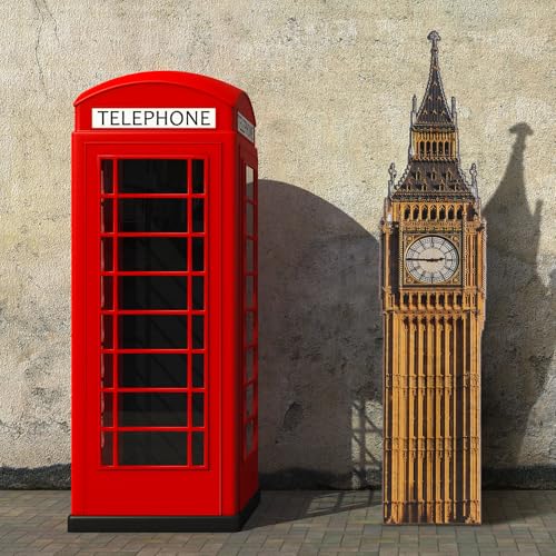 Image of DoubleFill 6 Ft Big Ben Cardboard Cutout British Themed Party Decorations Stand up Life Size London Decorations Big Ben Photo Prop Backdrop for England London Themed Party Decor(Brown,Classic)