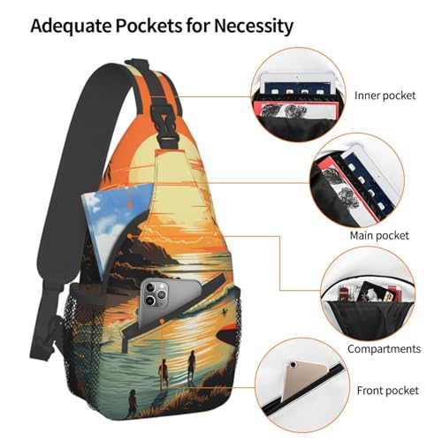 Sling Bag para hombre y mujer con estampado original colorido miniatura 4
