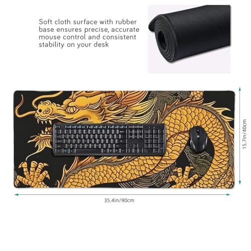 Tapis de souris de jeu étanche grand format avec bords cousus noirs - 2