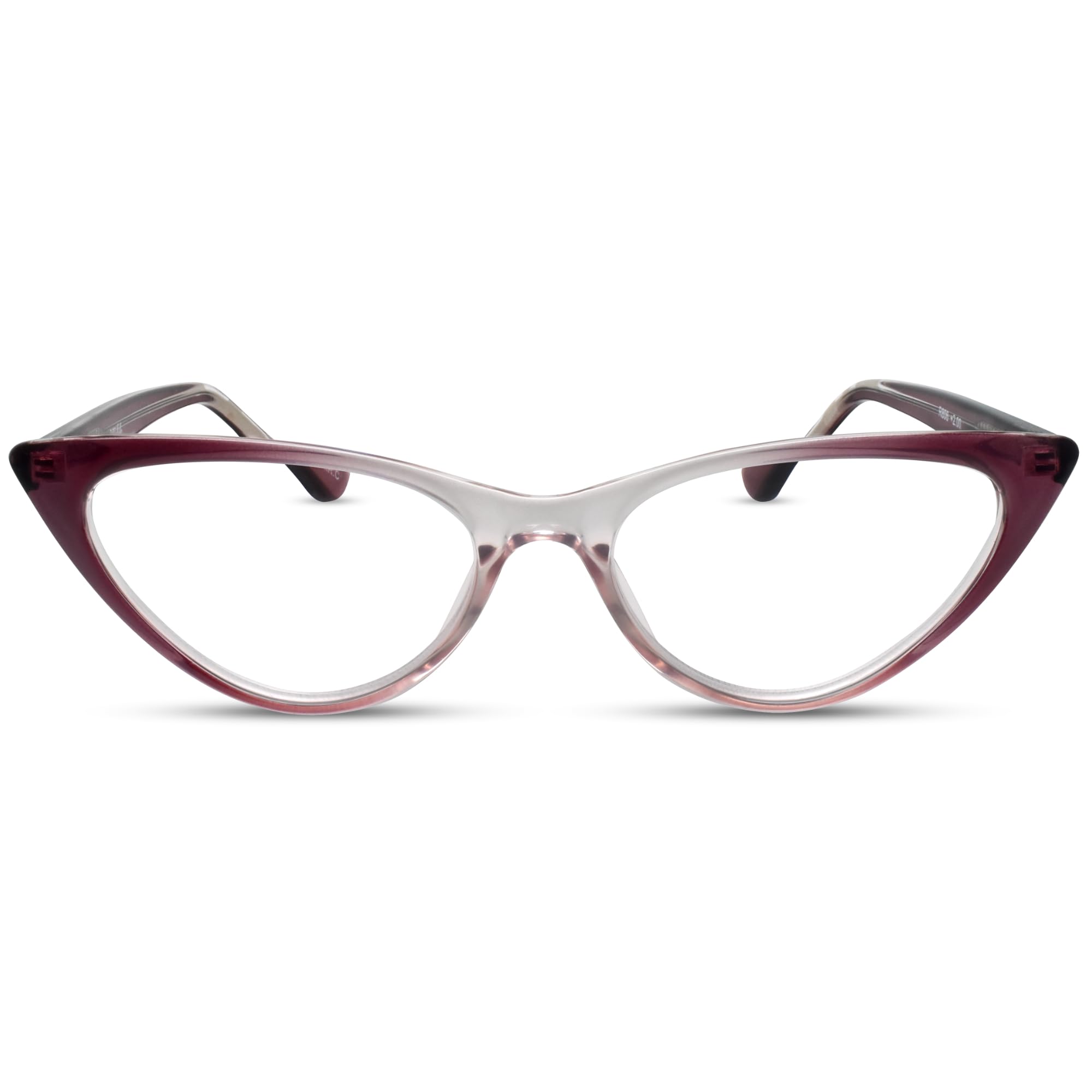 2SeeLife Small Cat Eye Reading Glasses for Women – Narrow-Medium Fit, Sturdy Frame, Spring Hinges, Premium Funky Readers, Purple, +2.50