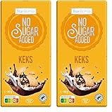 frankonia CHOCOLAT NO SUGAR ADDED Vollmilch Keks Schokolade, glutenfrei, 90 g (Packung mit 2)