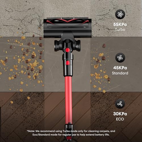 Image of Ultenic Cordless Vacuum Cleaner, 600W 55Kpa 60Mins Vacuum Cleaners for Home, with 180Bendable Wand, Anti-Tangle Brush, Charging Dock, Stick Vacuum Cordless for Pet Hair /Carpet /Floor /Car