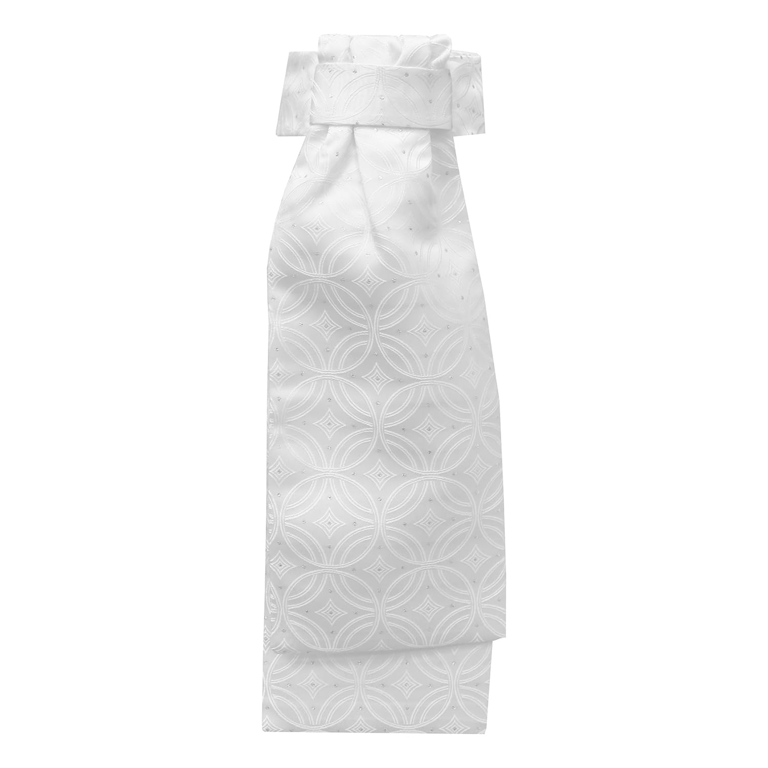 Equetech White Deluxe Ready-Tied Stocks - Kiev /Silver