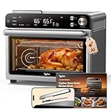 Typhur Sync Oven with Smart Wireless Meat Thermometer Probe, 12‑in‑1 Countertop Air Fryer Toaster Oven Combo, 360° Turbo Convection, Dehydrator, Recipes & 5 Accessories, Large 27QT, Stainless Steel