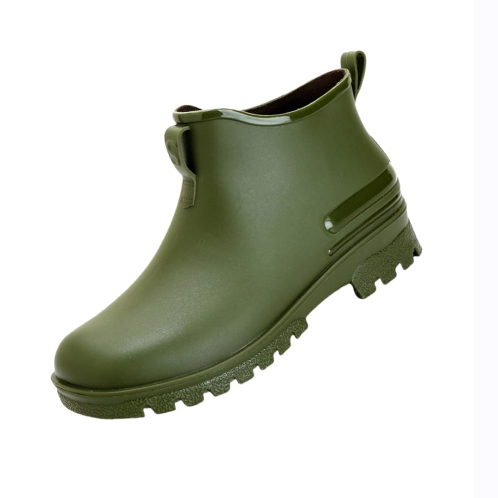 Regenstiefel Damen,Einfache Einfarbige Stiefeletten,Wasserdicht Rutschfeste Gummihalbstiefel,Fashion Freizeit Schlupfschuhe,Outdoor Arbeitsstiefel,Abriebfest Angelstiefel,Gartenschuhe