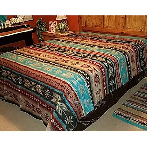 Mission Del Rey Western Bedding Collection -Bedspread, Shams Pillows Queen/King/Twin (King 114x96, Nuevo Domingo Bright) Each Sold Separately Cover