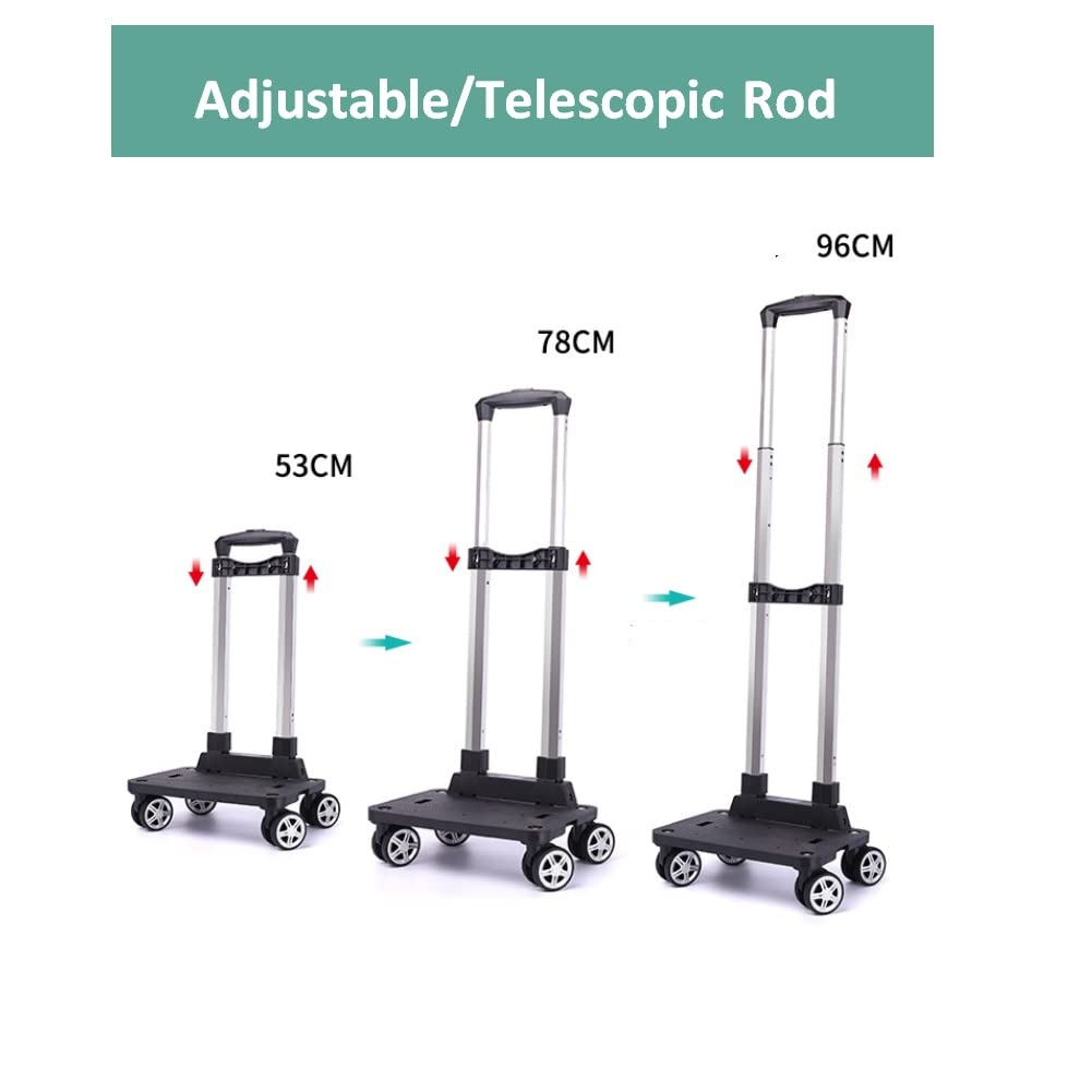 Carro para Mochilas Escolares, Carro para Mochila, Carro Plegable con Ruedas giratorias de 360 ​​°(4 Ruedas, Versión Engrosada)