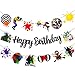 Paintball Happy Birthday Banner Glitter Black Paintball Birthday Party Decorations 2PCS Paintball Themed Shooting Game Banner Decor for Paint Ball Splatter Splash Party Supplies