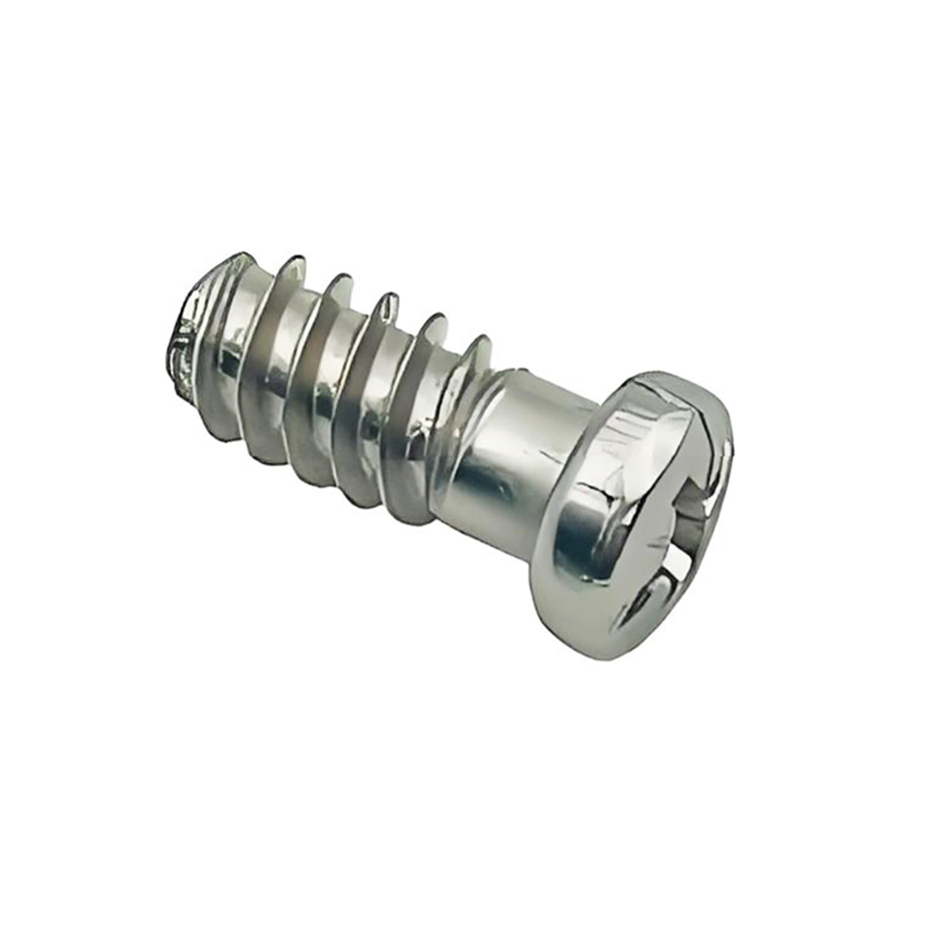LIKERAINY Steel Euro Screws 6.4 x 14 mm Furniture Fasteners with Threaded Bore Diameter 5 mm Special Fixing Screw for Cupboard Cabinet Hinges Pan Head Machine Screw 100 Pcs