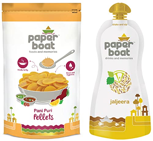 Image of Paper Boat Pani Puri Pellets, Ready to Fry, No Added Colours and Preservatives (400g) + Paper Boat Jaljeera Juice, 200ml (Pack of 6)