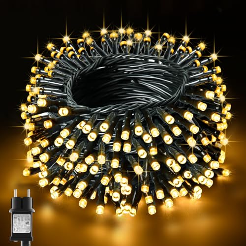 BOLWEO Lichterkette Außen 20M 200LED, Weihnachtsbaum Lichterkette mit...