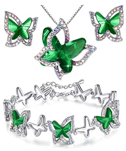 Gemmance butterfly crystal bundle jewelry set emerald green may b…
