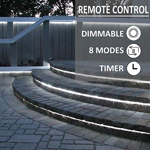 Solhice 75Ft Rope Lights White Outdoor 280 Leds With Remote Control, Waterproof Dimmable Led Tube Light With Timer For Deck, Patio, Wedding, Bedroom Indoor Decor (Not Connectable) #TOP2