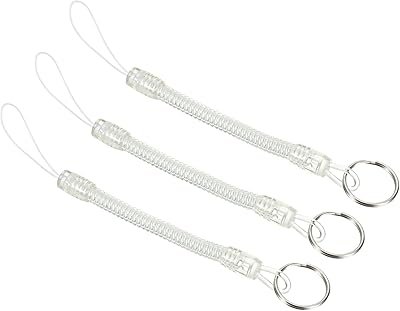 PATIKIL Retractable Spring Coil Strap with Keyring 7.5