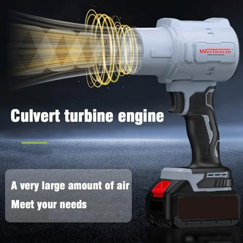 Image of WelTherm 48V Turbo Cordless Air Blower Machine with Dual Battery | High-Power Leaf & Dust Blower with Variable Speed Trigger | Portable Handheld Blower for Home, Car & Garden Cleaning X92